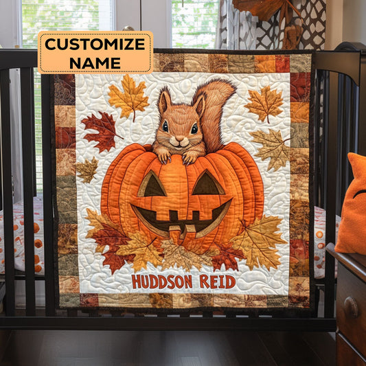 Pumpkin Peekaboo WY3007025CL Personalized Baby Quilt