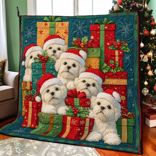 Holiday Yorkies CP1411068CL Quilt