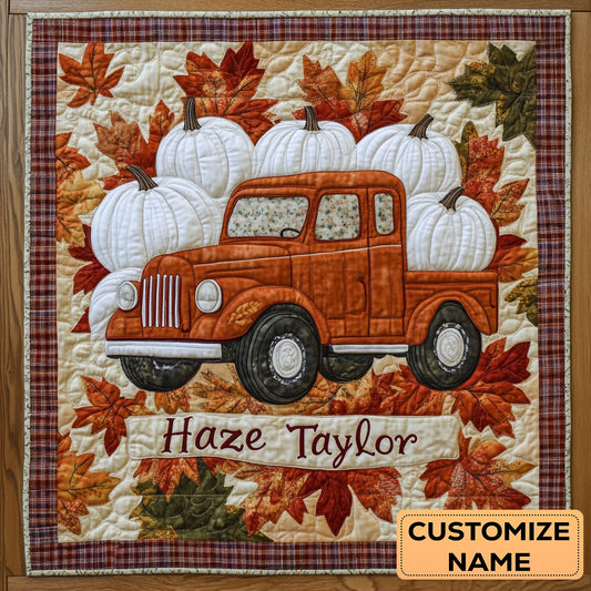 Autumn Harvest Truck WN2907011CL Personalized Baby Quilt