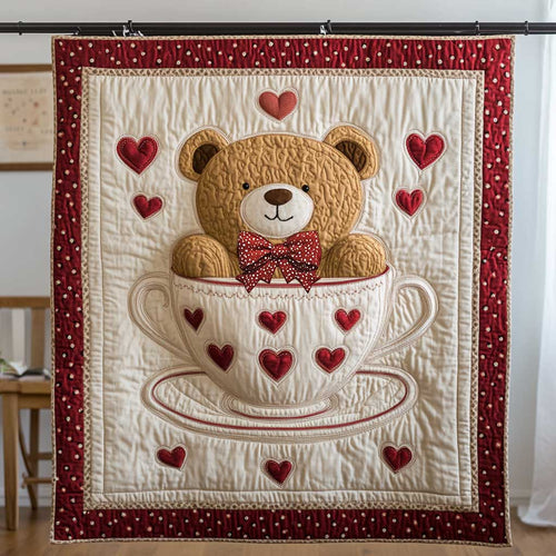 Heart Teacup Bear WP1812019CL Quilt