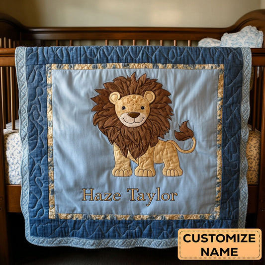 Little Lion Roar WN2407049CL Personalized Baby Quilt