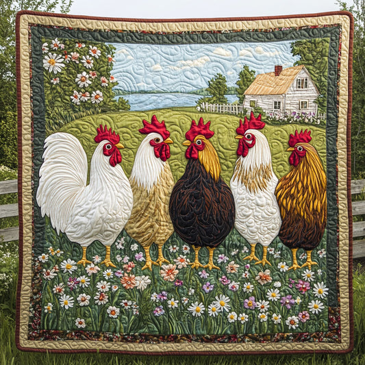 Roosters In The Field WY1308036CL Quilt
