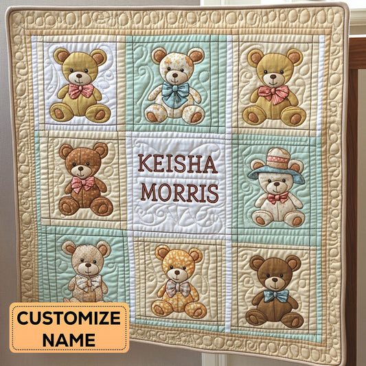 Teddy Bear CP1807057CL Personalized Baby Quilt