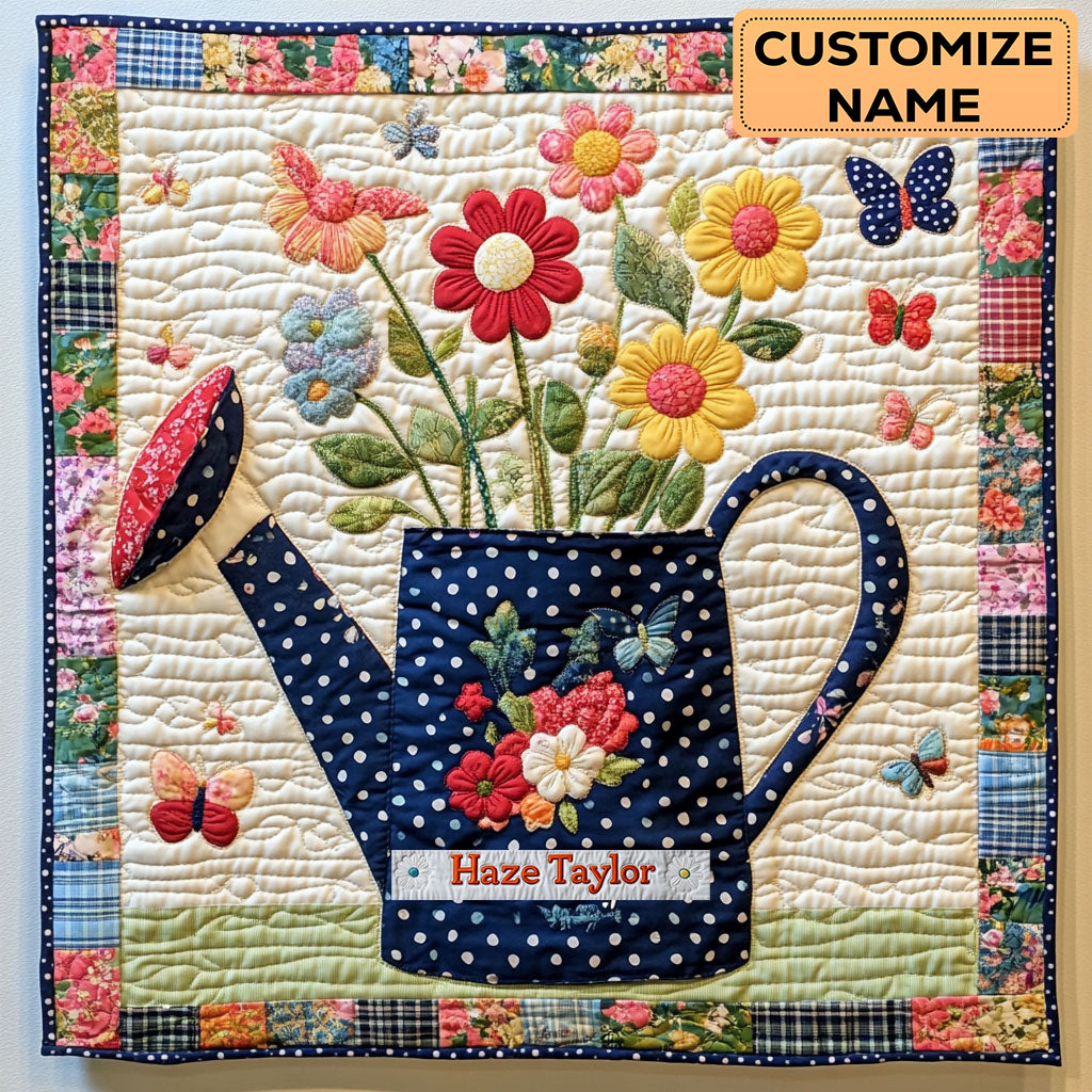 Watering Can Sprinkles WN2407075CL Personalized Baby Quilt