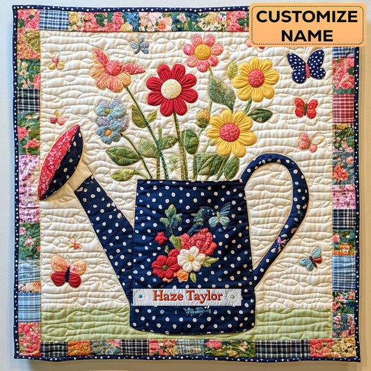Watering Can Sprinkles WN2407075CL Personalized Baby Quilt