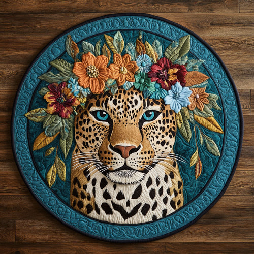 Floral Leopard CP0306009CL Quilted Round Mat