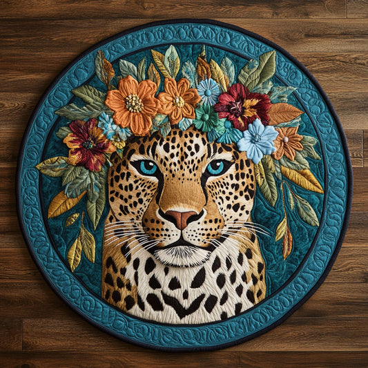 Floral Leopard CP0306009CL Quilted Round Mat