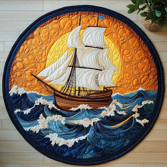 Sail Journey CW2705521CL Quilted Round Mat