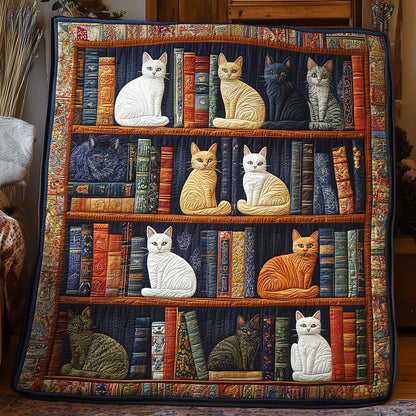Cat Bookshelf WX0805010CL Quilt