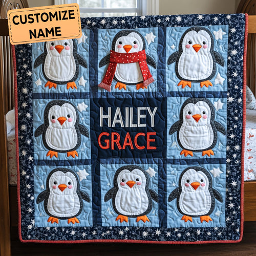 Snowflake Squad CP2607023CL Personalized Baby Quilt