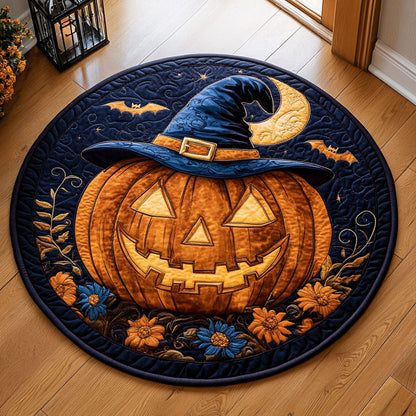 Celestial Halloween Pumpkin WY1508100CL Quilted Round Mat