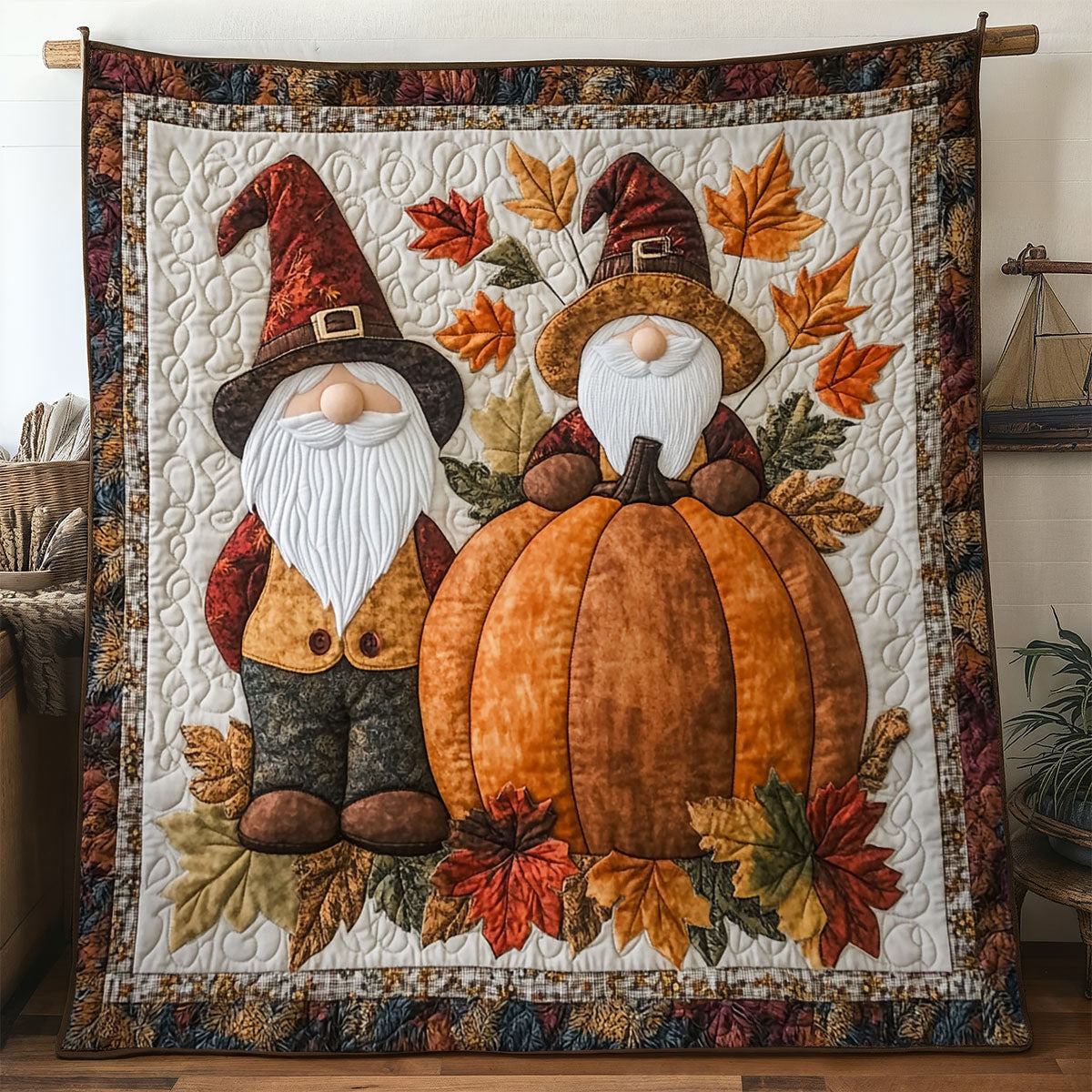 Autumn Harvest Gnome WN3007009CL Quilt