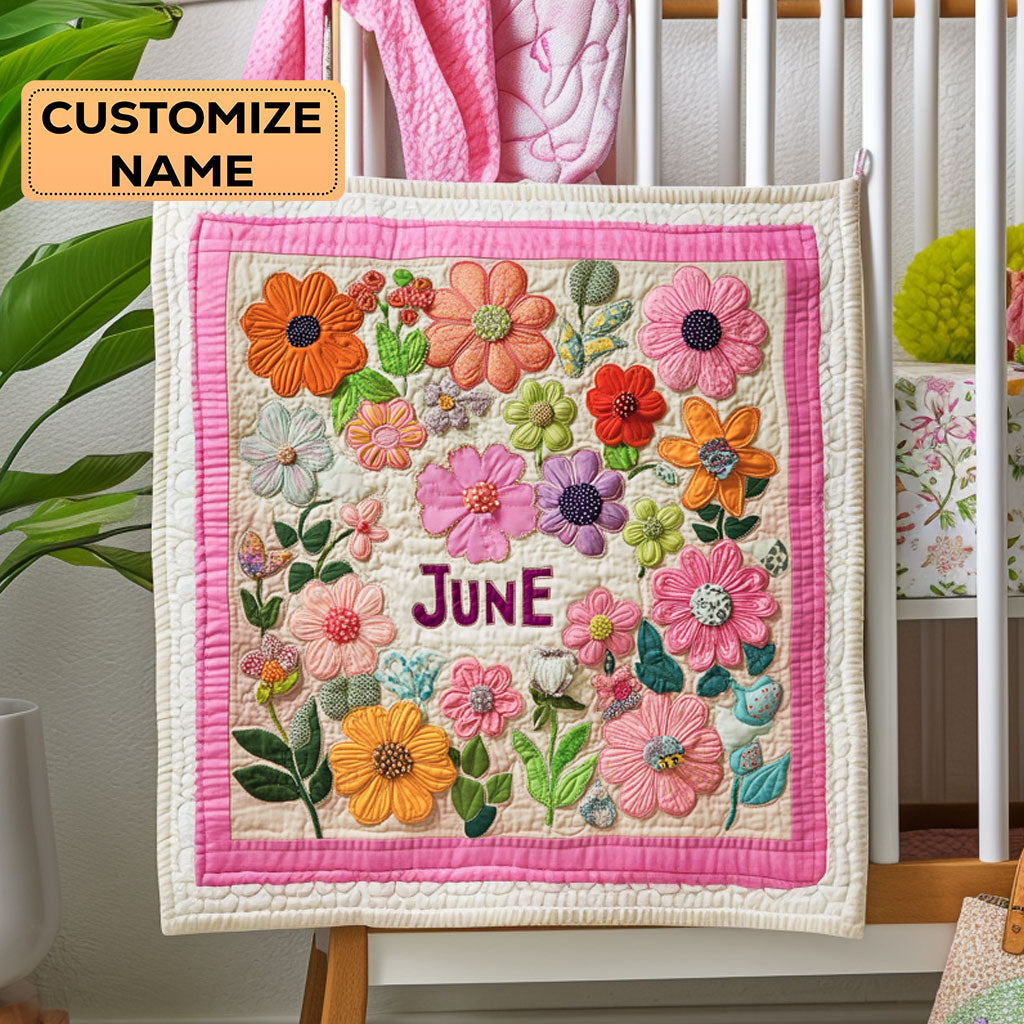 Garden Bloom WY3007022CL Personalized Baby Quilt