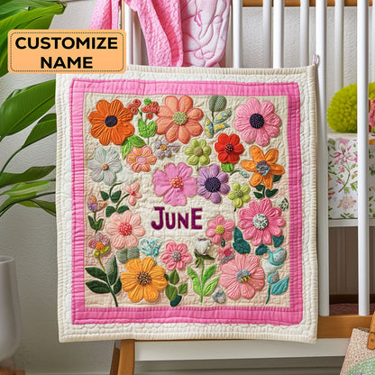 Garden Bloom WY3007022CL Personalized Baby Quilt