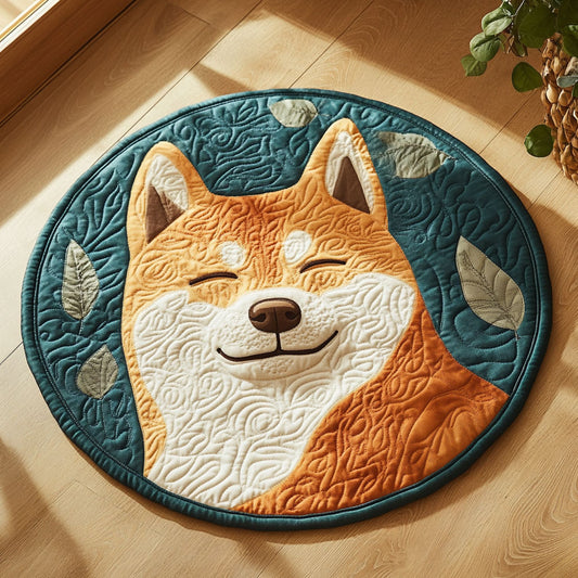 Peace Shiba CP0207023CL Quilted Round Mat