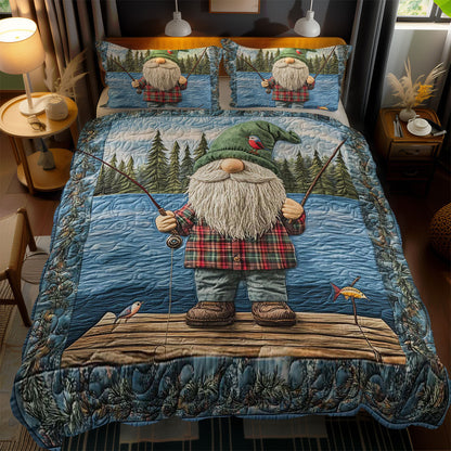 Gnome Gone Fishing WN0901073CL Duvet Cover Set