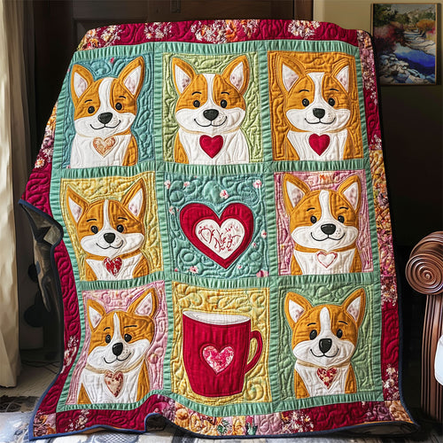 Valentine Corgi WY1401044CL Quilt