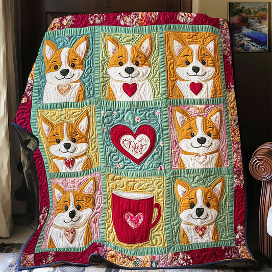 Valentine Corgi WY1401044CL Quilt