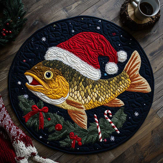 Festive Fish WN2103025CL Quilted Round Mat