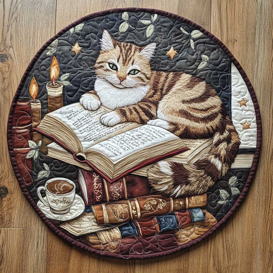 Thinking Cat CQ1505014CL Quilted Round Mat