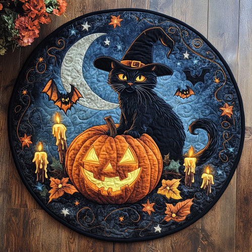 Pumpkinlight Cat WN0708085CL Quilted Round Mat