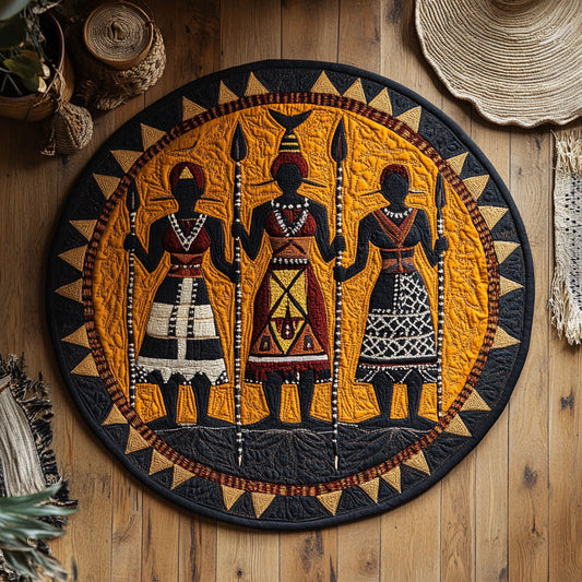 African Pride WY1905021CL Quilted Round Mat