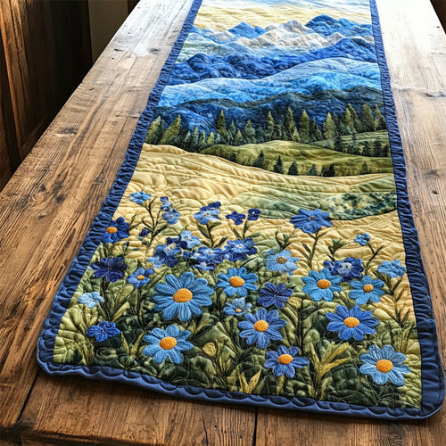 Blue Field WY1905031CL  Quilted Table Runner