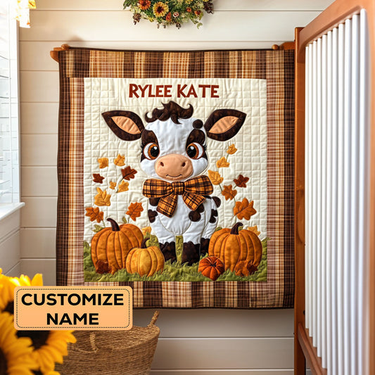 Pumpkin Calf Nest WY2907012CL Personalized Baby Quilt