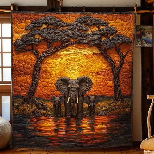 Elephant Sunset CW2904077CL Quilt