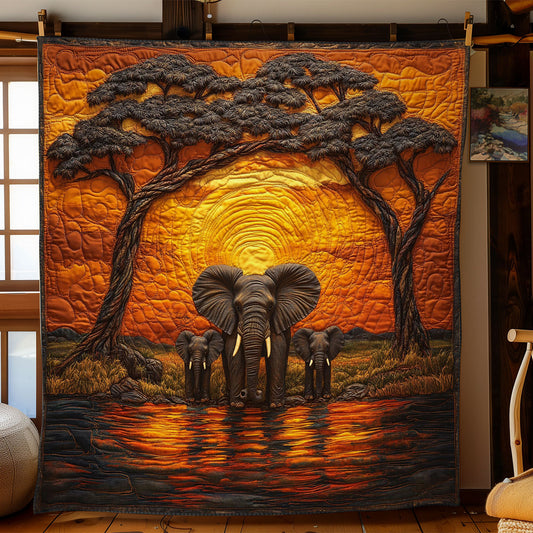 Elephant Sunset CW2904077CL Quilt