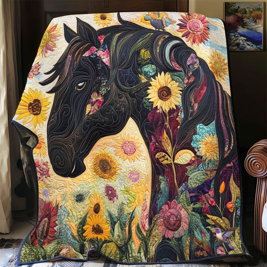 Horse Flower YR3012022CL Quilt
