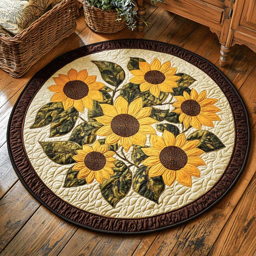 Sunshine Sunflower WN1903104CL Quilted Round Mat