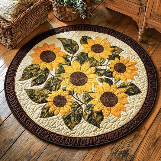 Sunshine Sunflower WN1903104CL Quilted Round Mat