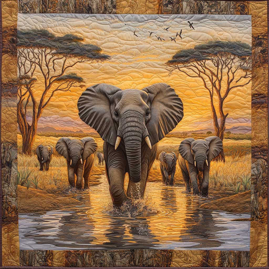 Elephant Family CQ1205012CL Quilt