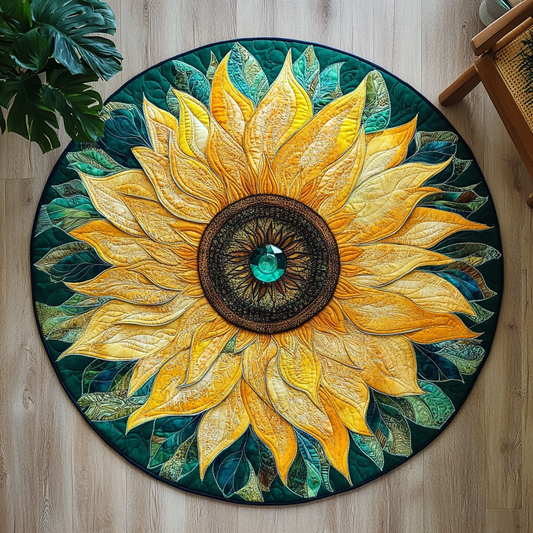 Mandala Sunflower XR1803003CL Quilted Round Mat
