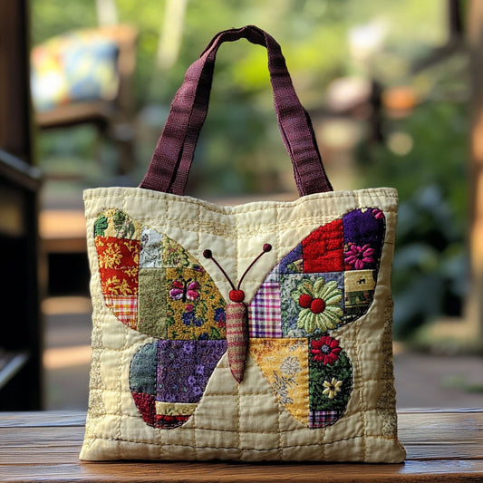Butterfly Patchwork WN0210015CL Quilted Tote Bag