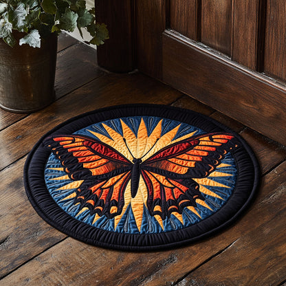 Butterfly Light CW0307015CL Quilted Round Mat
