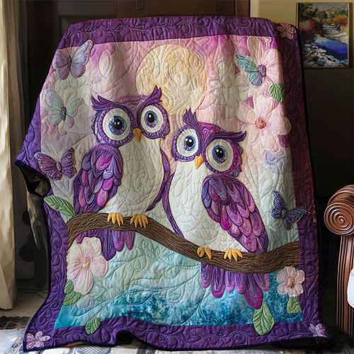 Violet Owl Couple WJ1801025CL Quilt