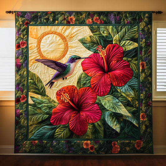 Hummingbird And Hibiscus Garden DH0210036CL Quilt