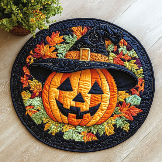 Pumpkin Witch CW1806038CL Quilted Round Mat
