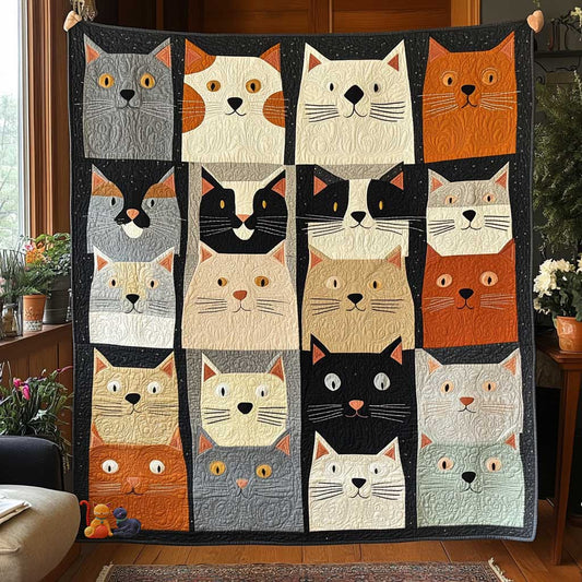 Cat Mosaic Whimsy WN2510042CL Quilt