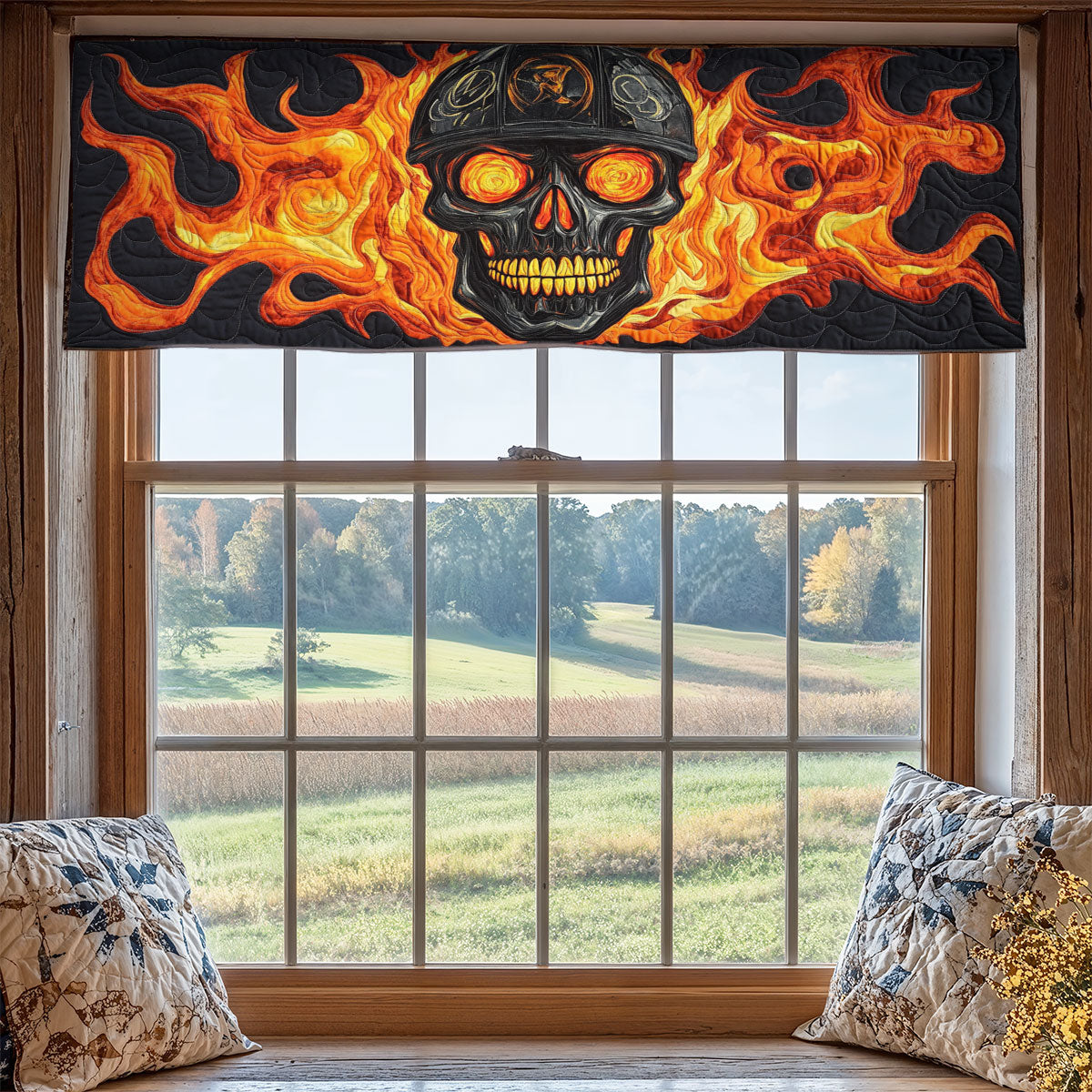 Fire Skull WX2205021CL Quilted Valance