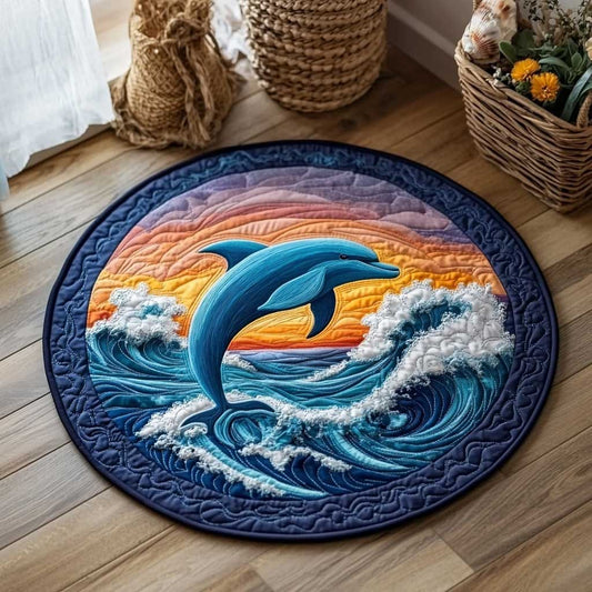Dancing Dolphin WN2103042CL Quilted Round Mat
