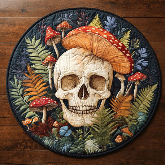 Skull Mushroom Forest CW2107032CL Quilted Round Mat