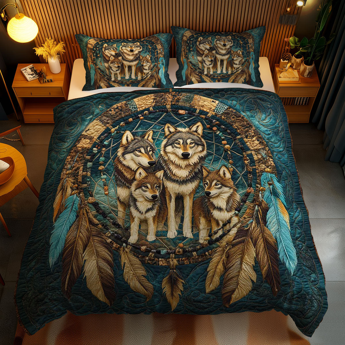 Sacred Wolf Circle WN2401054CL Duvet Cover Set