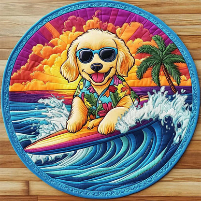 Mischievous Dog CQ1904016CL Quilted Round Mat