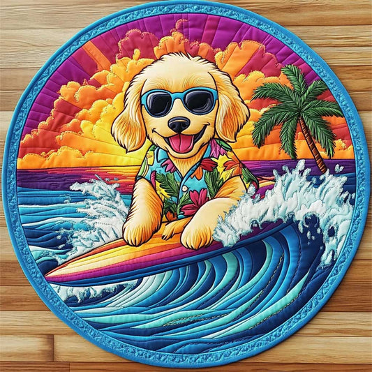 Mischievous Dog CQ1904016CL Quilted Round Mat