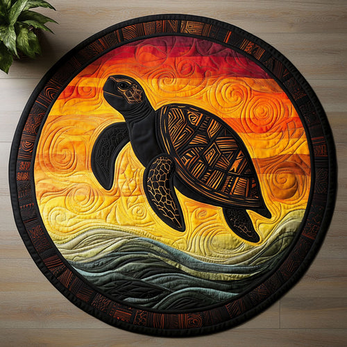 Sea Turtle CW1807045CL Quilted Round Mat