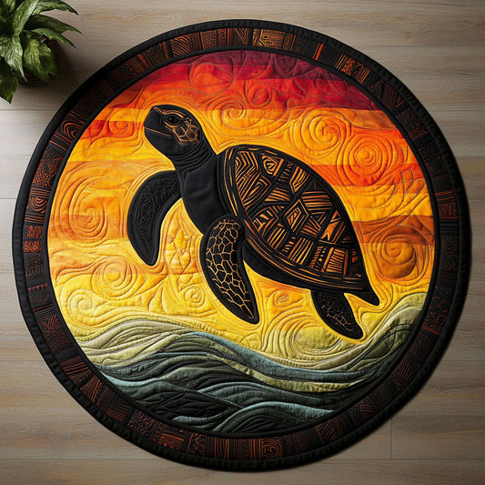 Sea Turtle CW1807045CL Quilted Round Mat
