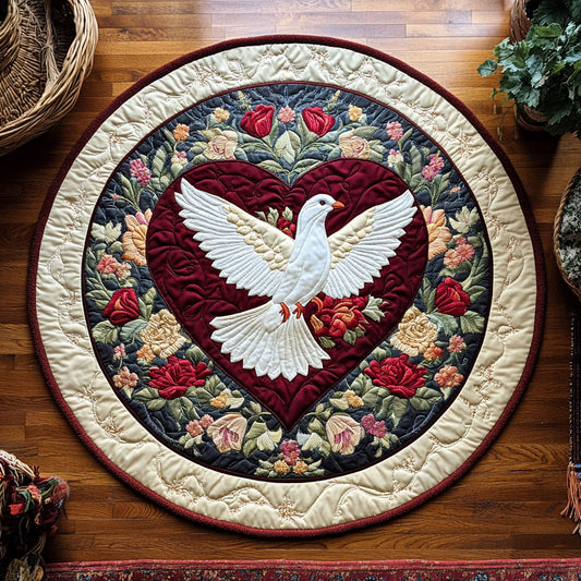 Love And Harmony Dove WY3006100CL Quilted Round Mat